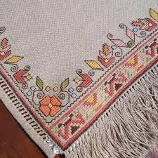 Hand Embroidered Table Runner Cross Stitch Table Runner Linen Table Runner Table Topper Table Runner Bulgarian Embroidery Embroidered Table Runner Cross Stitch Cross Stitch Embroidery
