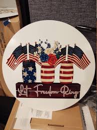 Patriotic Mason Jar Wreath Sign