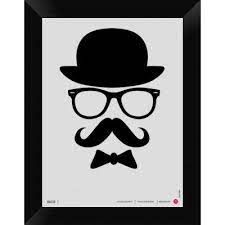 Naxart Hats Glasses And Mustache 1 Framed Graphic Art Print On Canvas Size Graphic Art Print Naxart Posters Art Prints
