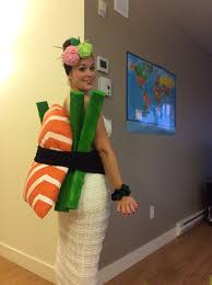 Super Easy Diy Sushi Sashimi Costume Sushi Halloween Costume Sushi Halloween Sushi Costume