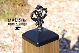 Look At This Beautiful Wrought Iron Post Cap For Wood Fence Post Very Unique And Will Make An Instant Impress Victorian Irons Wood Fence Post Fence Post Caps