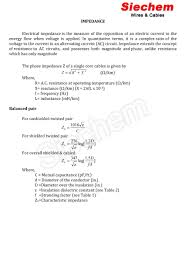 Impedance Calculation Siechem