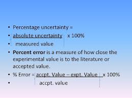 You can also find the percentage uncertainty in repeat readings using the following method: Chapter 11 Measurement Data Processing Ib Chemistry Tam