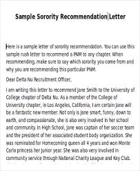 Free 5 Sample Sorority Recommendation Letter Templates In Ms Word Pdf