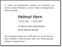 Traueranzeigen von Helmut Horn