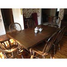 I am comfortably seated in one of the strongest vintage chairs i have ever. Vintage Ethan Allen Royal Charter Oak Dining Table Dining Table Oak Dining Table Dining Room Inspiration Modern