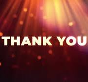 Thank you 4K 3D creative design beautiful cinematic title trailer  background concept. Thank you golden text title with top orange optical  flares light and particles bokeh effect. stock video ...