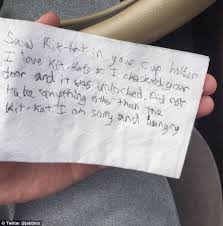 The sayings on the kit kat bars in a scene in office : Hershey Sends 6 500 Kit Kats To Kansas State University Student Hunter Jobbins Daily Mail Online