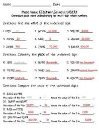 4th Grade Common Core Math Place Value Worksheets Skills Place Value Worksheets Math Place Value Common Core Math