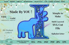 Download Elephant Svg Alphabet Letter 3d Layered Monogram I Cut File 1166790 Cut Files Design Bundles