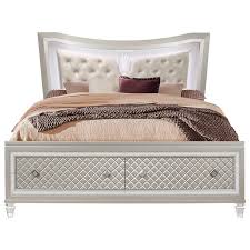Free delivery and returns on ebay plus items for plus members. Global Furniture Paris Glam Queen Upholstered Bed With Footboard Storage And Led Light Dream Home Interiors Upholstered Beds