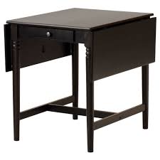 Convenient drawer under the table top for storing it's perfect for a smaller kitchen or as an accent in a larger room. Ingatorp Drop Leaf Table Black Brown Ikea Indonesia