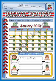 Maybe you would like to learn more about one of these? Ordinal Numbers Birthdays Esl Worksheet By Xani