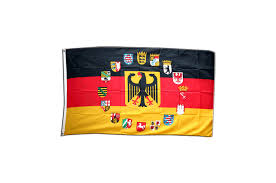 Auf dieser seite sehen sie die übersicht der nationalflaggen der europäischen länder alphabetisch sortiert sowie die eu flagge / europa flagge. Flagge Deutschland Mit Adler Und Wappen Der 16 Bundeslander