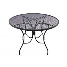 Arlington House Glenbrook Chocolate Brown 42 In Round Mesh Patio Dining Table 8243000 0130000 The Home Depot Patio Dining Table Metal Patio Furniture Round Outdoor Dining Table