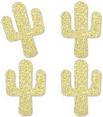 Looking for a good deal on cactus gold? Amazon Com Big Dot Of Happiness Gold Glitter Cactus No Mess Real Gold Glitter Cut Outs Christmas Cactus Party Confetti Set Of 24 Toys Games