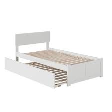 These beds can also be easily built at home with a few materials and a. Orlando Twin Platform Bed With Flat Panel Foot Board And Twin Size Urban Trundle Bed In White Walmart Com Walmart Com