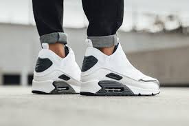 An On Feet Look At The Nike Air Max 90 Mid Utility White Kicksonfire Com Nike Air Max 90 Nike Air Max Air Max