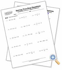 How to solve equations requiring two operations worksheets and solutions. Solving Two Step Equations