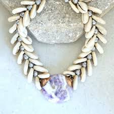 Cowrie Shell Mermaid Choker Amethyst Shell Necklace Diy Mermaid Choker Cowrie Shell