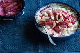 Sticky rhubarb puddings with stem ginger. Baked Rice Pudding With Rhubarb Recipe Sbs Food