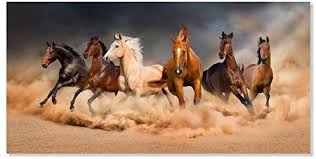 Amazon Com Inzlove Famous Running Horse Canvas Painting Print Modern African Landscape Wild Animal A Wild Horses Running Horse Wallpaper Horse Canvas Painting