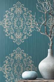 Tapete Freya Turkis Von Casadeco Barock Tapete Tapeten Klassische Tapete