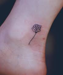 Outline Rose Tattoo On Ankle Tiny Rose Tattoos Rose Tattoo On Ankle Small Rose Tattoo
