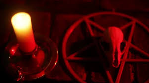 satanic candle skull weird cult occult | Stock Video | Pond5