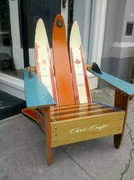 actually a local astorian built this waterski chair hand crafted sold at vintage hardware lake decor ski decor picnic table woodworking plans