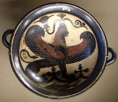 Cup Sphinx Louvre E664 Ancient Greek Pottery Sphinx Antique Sculpture