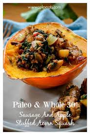 Stuffed Acorn Squash With Sausage Apple Mushrooms Grapes And Thyme It S Sweet Salty And Simple To Mak Acorn Squash Acorn Squash Recipes Grain Free Recipes