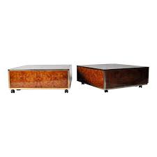 Art Deco Burl Wood And Brass Cube Coffee Tables Cube Coffee Table Coffee Table Burled Wood