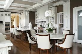 Aurelle home modern geometric pattern marble top dining table. Round White Marble Top Dining Table With Ivory Linen Curved Dining Chairs Transitional Kitchen
