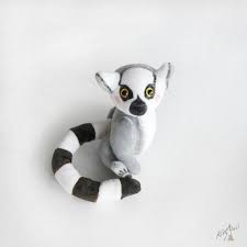 Ring Tail Lemur Teddy Animal 10cm Etsy Lemur Stuffed Animal Patterns Animals