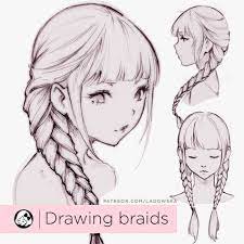 Hair Braids Drawing Tutorial 38 Ideas For 2019 Drawing Hair Tutorial Drawing Hair Braid How To Draw Braids