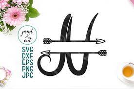 Free Split Monogram Font N Svg Letters With Arrows Individual Letters Crafter File Digital Cut Files Etsy