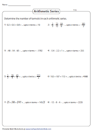 Arithmetic Series Determine The Number Of Terms Type 1 General Form Arithmetic Geometric Sequences Teaching Math