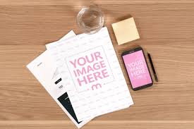 Business Papers On Desk Mockup Mediamodifier