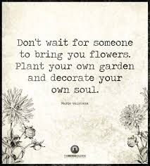 Check spelling or type a new query. Don T Wait For Someone To Bring You Flowers Plans Your Own Garden And Decorate Your Own Soul 101 Quotes