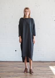 Black Crane Pleated Cocoon Dress Dark Green Tencel Cocoon Dress Black Crane Dresses