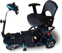 EV Rider TransportFolding Mobility Scooter w,Arm Rests, Upgraded 12V15Ah  Long Range Batteries & 3 Color Choices! (Blue)