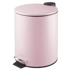 Maybe you would like to learn more about one of these? Mdesign Round Pedal Bin 5 L Metal Waste Bin With Pedal Lid And Plastic Bucket Insert Household Rubbish Bin For Bathroom Kitchen And Office Pink Buy Online In Dominica