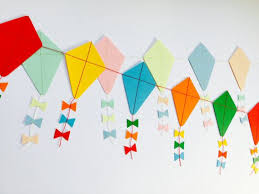 lets go fly a kite paper kite garland kite decoration