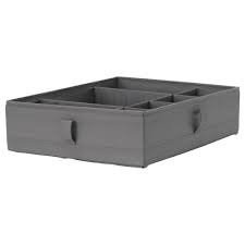 Skubb Box With Compartments Dark Gray Ikea In 2020 Sock Organization Ikea Decorative Storage Boxes