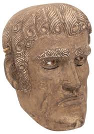 Antique Mexican Barones Carved Wood Dance Mask