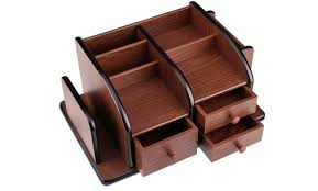 Add style and storage to your desk with idesign plastic desk organizer with storage cup and 2 drawers. Up To 94 Off On Wooden Desk Organizer Drawers Groupon Goods