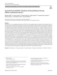 PDF) Sex in the Time of COVID-19: Patterns of Sexual Behavior Among LGBTQ+  Individuals in the U.S