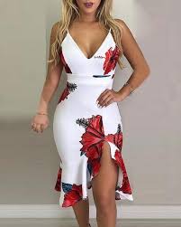 Floral Print Cold Shoulder Bodycon Dress In 2020 Fashion Ruffle Dress Dresses