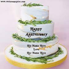 It must be sufficient for all the guests and the spouses of course. Wedding Anniversary Wishes Cake Images With Name